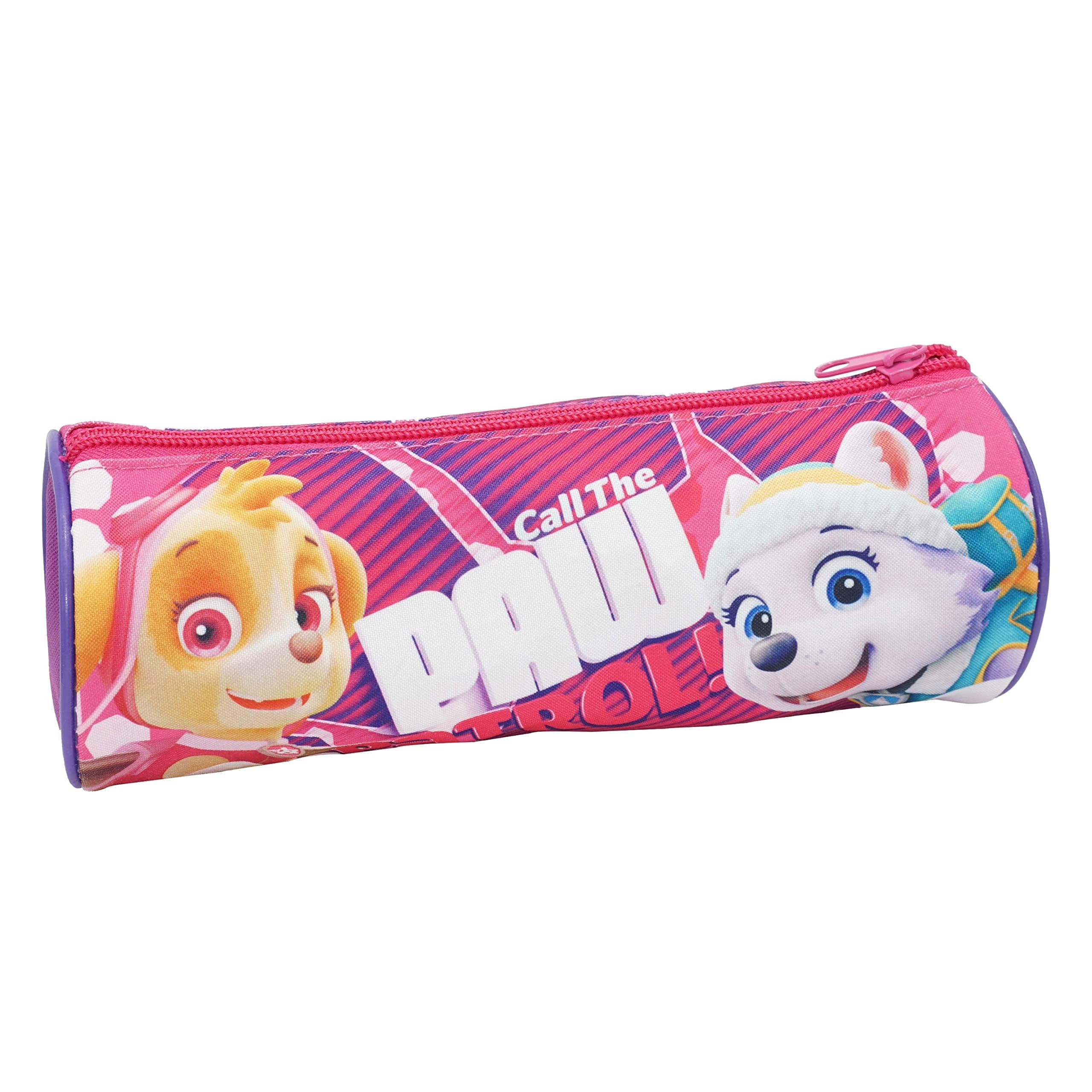 SRVertex Paw Patrol Girls Barrel Pencil Case for Girls Super Big Women Zipper Smoothy Pen Holder Stationery Organizer Durable School Office Clear File Bags Mesh Pencil Pouch Summer Kids | 22cm