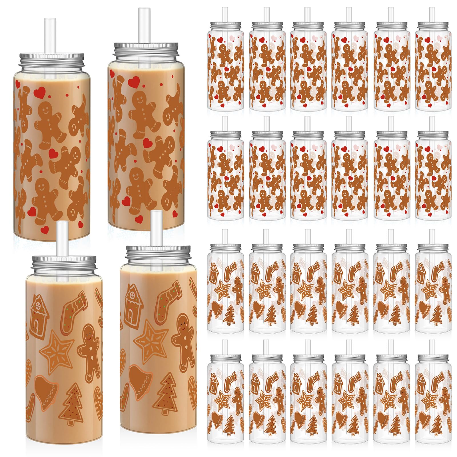 Photo 1 of **MISSING SEVERAL PARTS**
Romooa 24 Pcs Christmas Gingerbread Man Cups Xmas Reusable Bottles with Lids and Straws Christmas Plastic Tumbler for Holiday Party Iced Coffee Hot Cocoa Tea Beverage Drinking