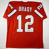 Facsimile Autographed Tom Brady Tampa Bay Orange Throwback Reprint Laser Auto Football Jersey Size Men's XL