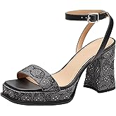 COACH womens Platform Sandal in Crystal Signature Jacquard