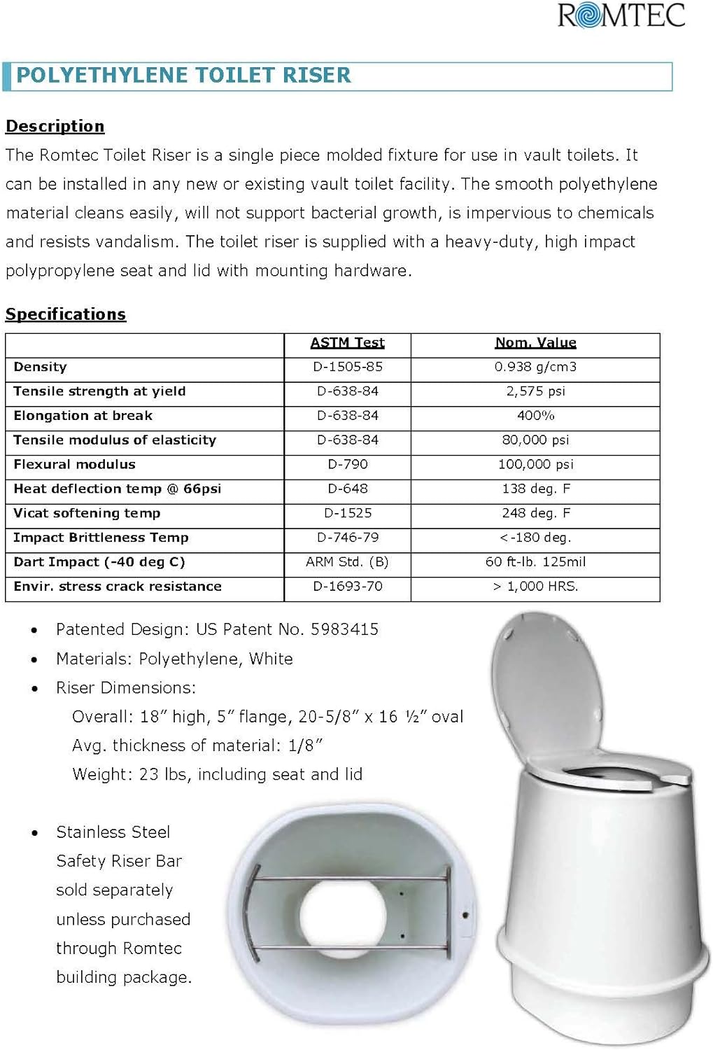 Waterless Toilet Riser with Seat & Lid (White) Amazon.ca Home & Kitchen