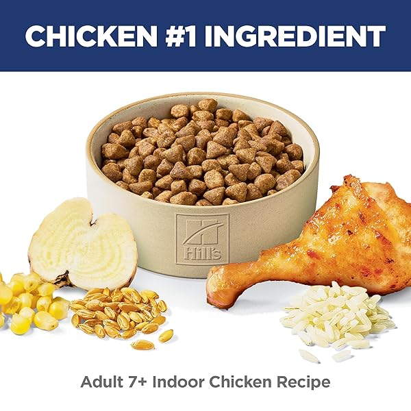 HILL’S SCIENCE DIET INDOOR, SENIOR ADULT 7+, EASY LITTER BOX CLEANUP, DRY CAT FOOD, CHICKEN RECIPE, 3.5 LB BAG