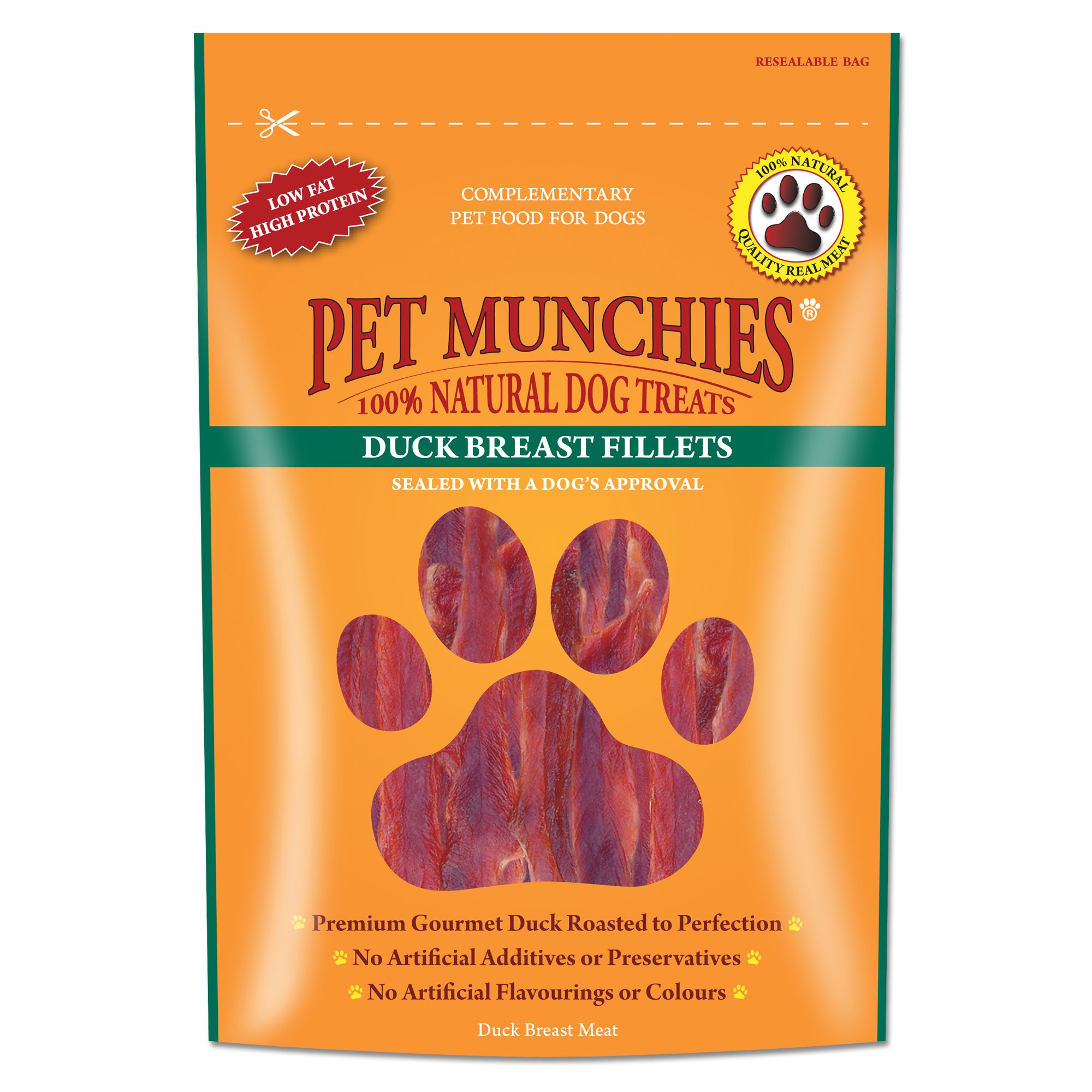 Pet Munchies Duck Breast Fillets Dog Treats, Premium Dog Chews with Natural Real Meat, Low in Fat and High in Protein 80g (Pack of 8)