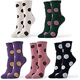 Kikiya Women's Cotton Cute Socks - Smiley Face Crazy Character Fun Design Novelty Animal - Ladies Girls Casual Socks Size 6-8