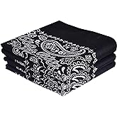 Classic Paisley Bandanas - 3 Pack Gift Set, 100% Cotton, 22x22 Inches