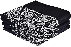 EVERY-VILLE Where EVERYone is Welcome Classic Paisley Bandanas - 3 Pack Gift Set, 100% Cotton, 22x22 Inches