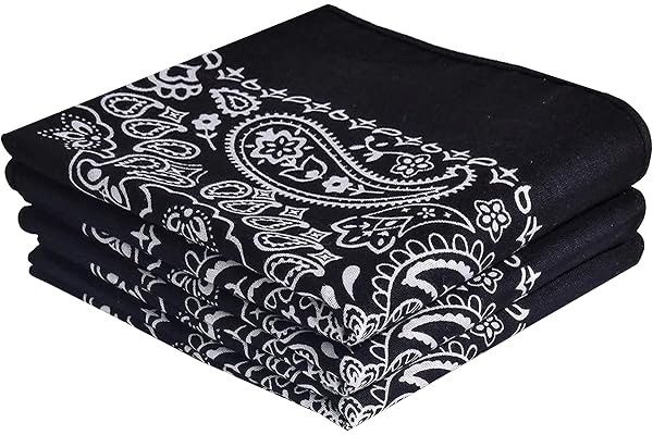 Classic Paisley Bandanas - 3 Pack Gift Set, 100% Cotton, 22x22 Inches