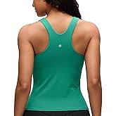 CRZ YOGA Butterluxe Workout Tank Tops for Women - Racerback Padded High Neck Yoga Athletic Shirt with Built in Bra