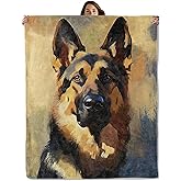 German Shepherd Dog Throw Blanket for Boys Girls Kids Adults Women, Fuzzy Warm Soft Cozy Flannel Blankets Gifts for Bedroom, Couch, Travel, Home Decor 50x60 in