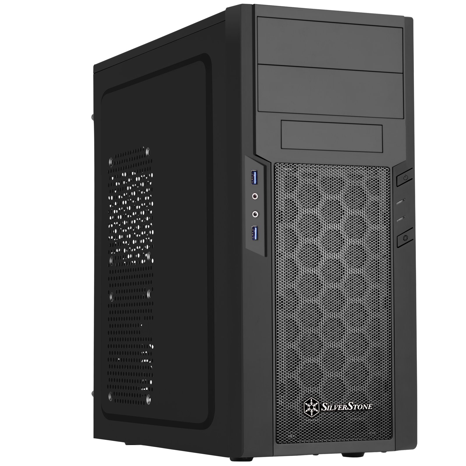 SilverStone SST-PS13B - Precision Midi Tower ATX Silent Computer Case, with Window, black