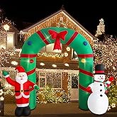 SHDEJTG 10ft Christmas Inflatable Outdoor Decoration Inflatable Yard Decoration Inflatable Santa Claus and Snowman Arch Decoration Built-in LED Lights for Christmas Holiday Party, Garden Decoration