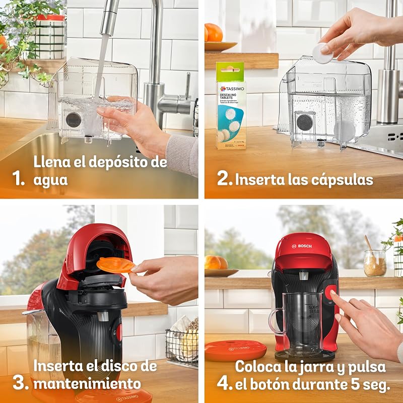 Bosch - Cafeteira Tassimo Style Friendly, Até 70 bebidas, OneTouch, INTELLIBREW™, Red, TAS113E