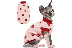 PUMYPOREITY Cozy Fleece Cat Sweater - Stretchy & Warm Knitted Cat Shirt, Super Soft Kitten Sweater, Machine Washable Pet Clothing for Comfort & Style, Pink, XS