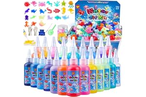 GENERIC Magic Water Elf Toy Kit, Crafts for Kids Ages 4-8-12, Aqua Fairy Water Gel with 22 Gels, 22 Sea Creature Molds, DIY Craft Kit, Birthday & Party Favors for Kids Ages 3+