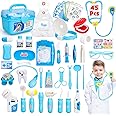 Doctor Kit for Kids Girls, 45 Pcs Kids Doctor Kit for Toddlers 3-5 with Medical Storage Box & Stethoscope, Pretend Play Doctor Set for Fun Role Playing Game, Doctor Play for Kids Gift Boys Girls