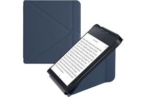 kwmobile Origami Case Compatible with Kobo Libra 2 Case - Slim PU Leather Cover with Stand - Dark Blue