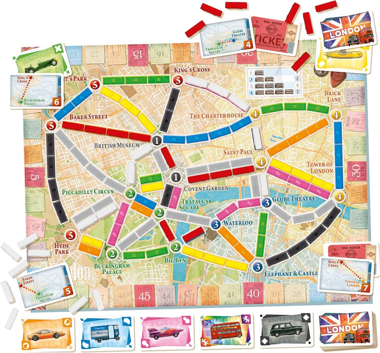 Asmodee Ticket to Ride London Board Game - Train Route-Building Strategy Game, Fun Family Game for Kids & Adults, Ages 8+, 2-4 Players, 10-15 Minute Playtime