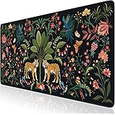 Anyshock Large Tiger Mouse Pad for Desk, Computer Desk Mat for Keyboard and Mouse, Gaming Computer Mat, Smooth Desktop Pads for Office Home 35.4 x 15.7 Inches (Black)