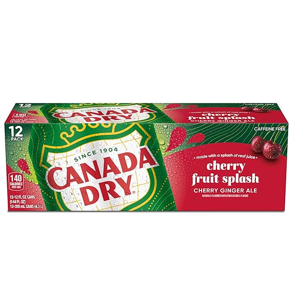 CANADA DRY CHERRY GINGERALE FRUIT SPLASH 12OZ, PACK OF 12