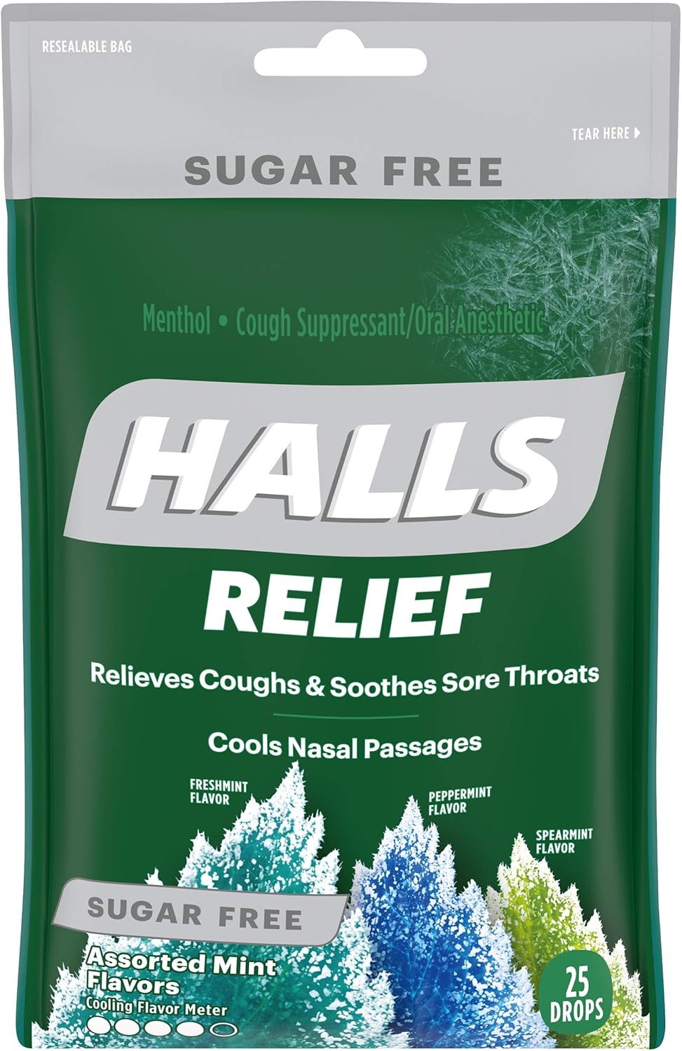 Halls Mentho-Lyptus Drops Sugar Free Assorted Mint 25 Each (Pack of 3): Health & Personal Care