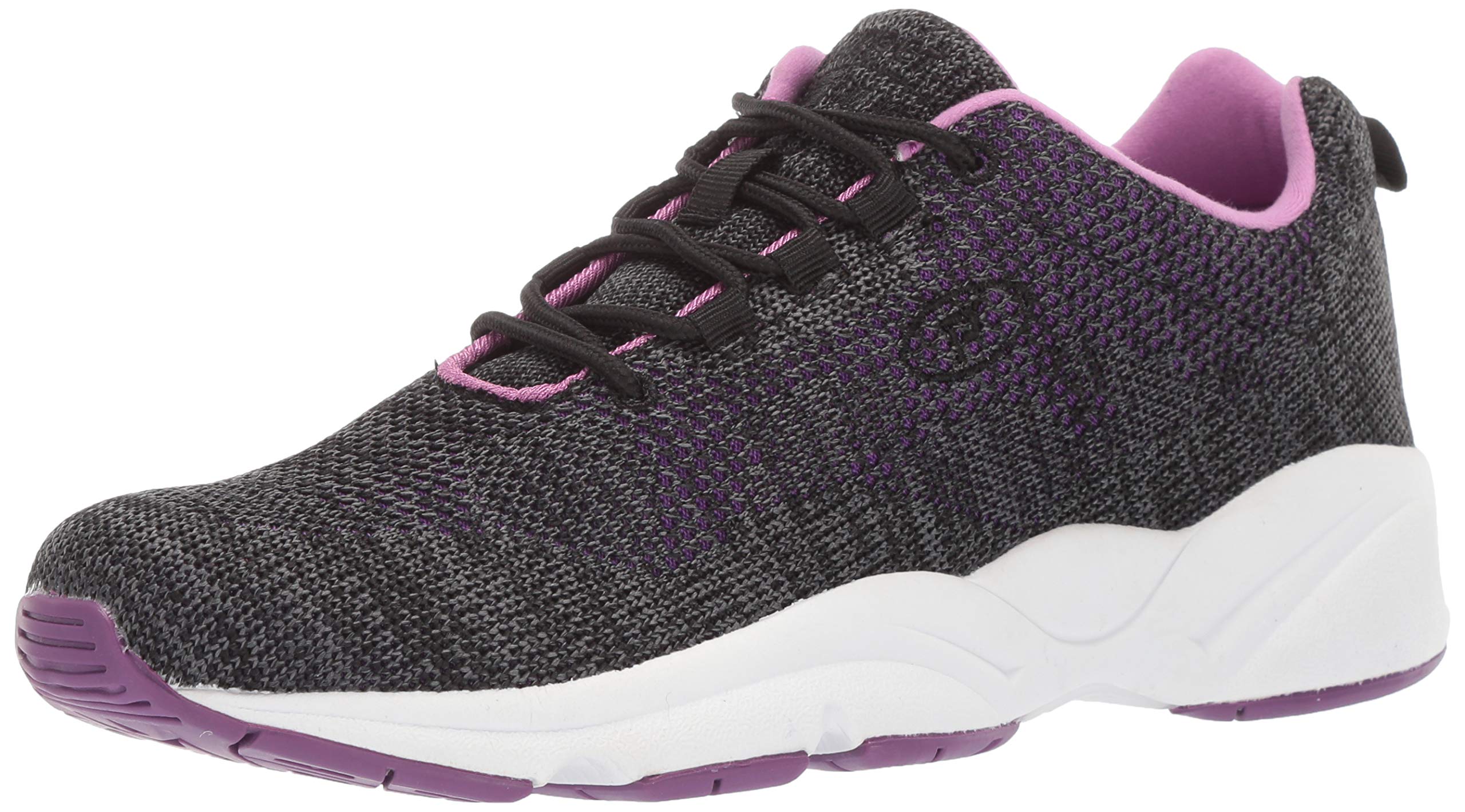 Propét Women’s Stability Fly Sneaker, Black/Berry, 5.5 4E US, 5.5 XX-Wide