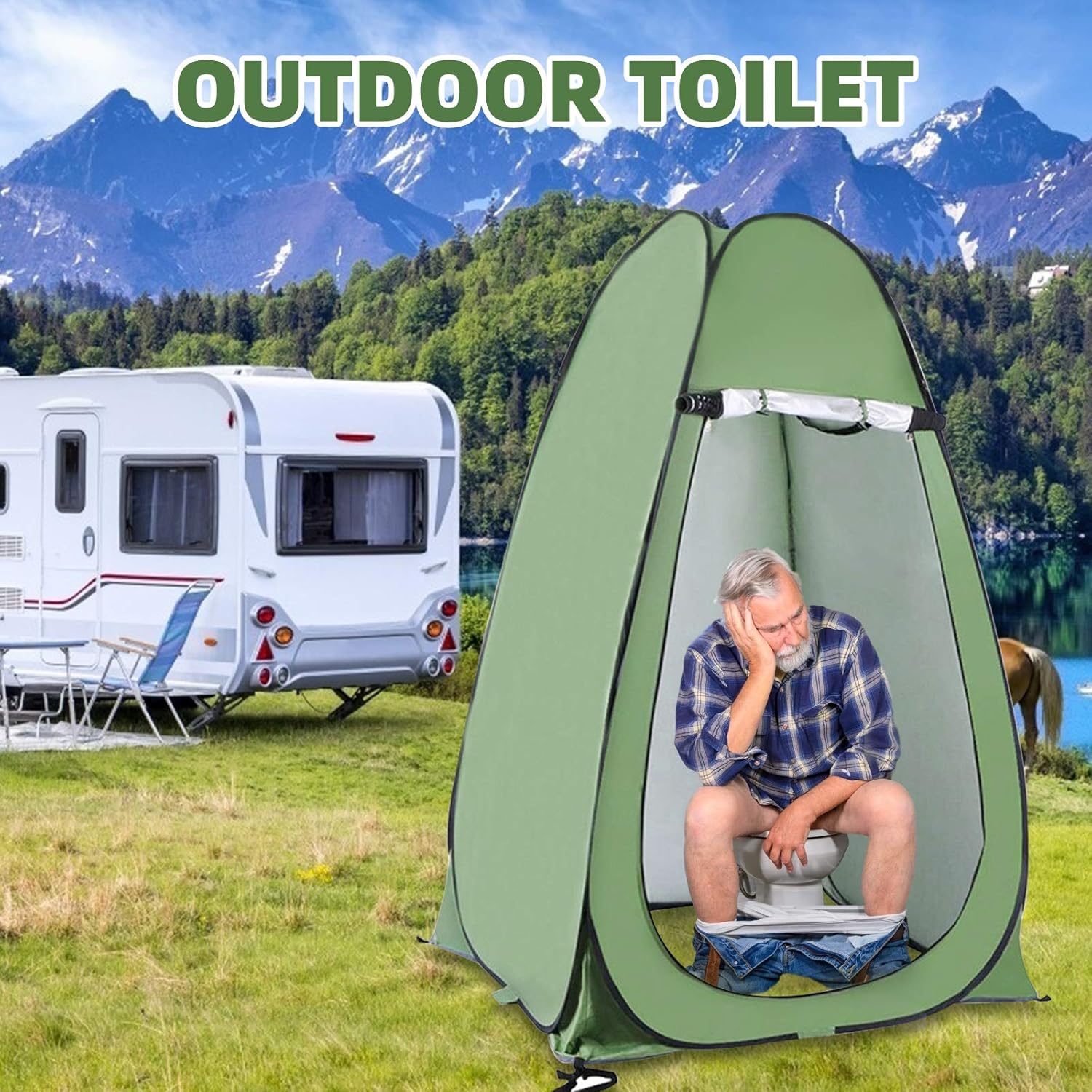 Portable Pop-up Shower Privacy Tent Outdoor Camping Dressing Room Toilet Beach Spacious Tent Shelter: Sports & Outdoors