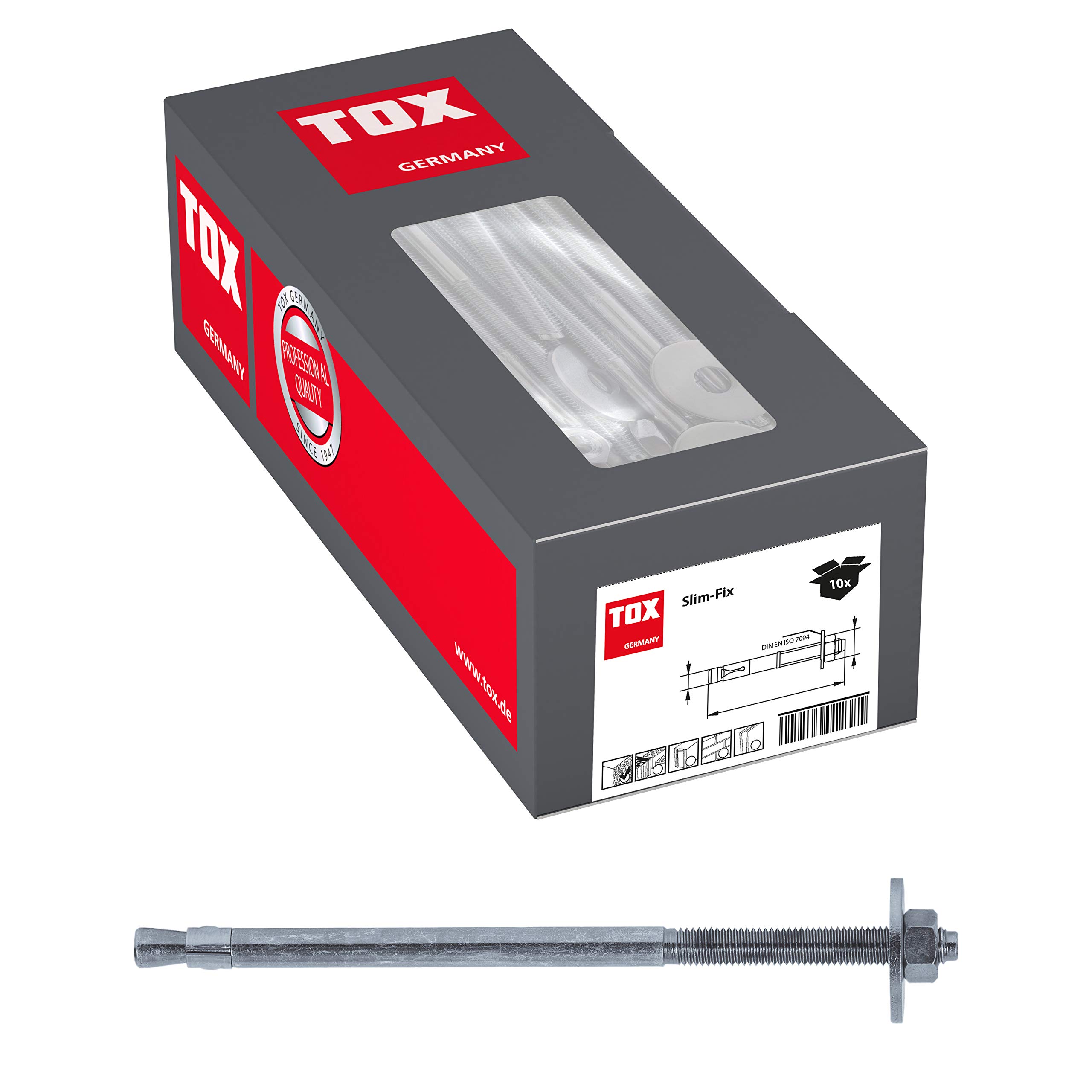 TOX bolt anchor Slim Fix M16 x 250 x 126 mm, 10 pieces, 08010144
