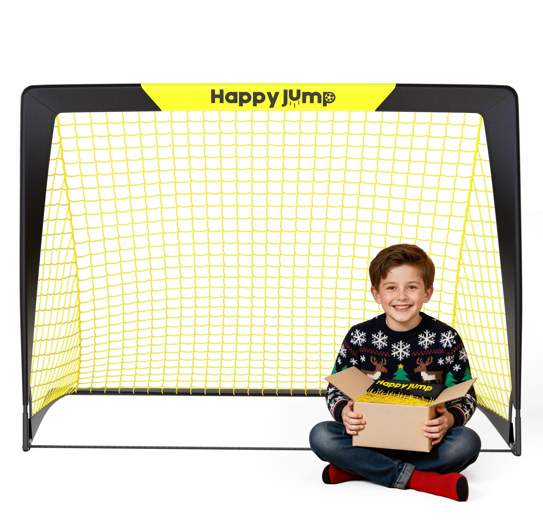 Happy Jump Portable Pop Up Football Goals | Weatherproof Football Nets –3x2.2FT Single Pack for Garden & Outdoor Training — image 1