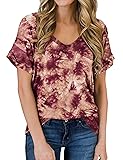 MIHOLL Women's Short Sleeve Shirts Summer Loose