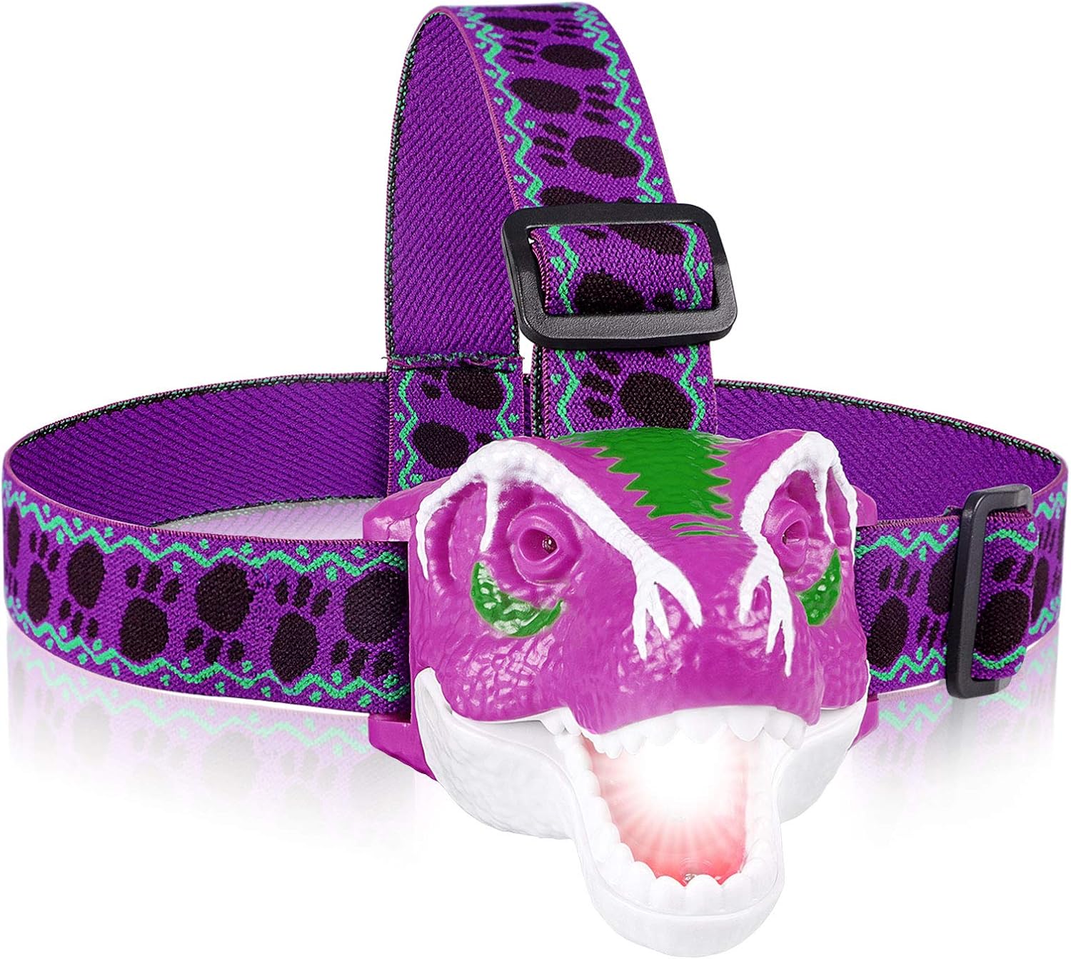 Kids Head Torch T-Rex Headlamp LED Headlight Dinosaur Toys LED Headlamp Flashlight for Kids Realistic Dino Roar Sounds 3 Modes Helmet Light for Reading Running Camping Hiking Fishing