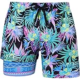 uideazone Mens Swim Trunks with Compression Liner Swimming Shorts 7 Inch Inseam Waterproof Quick Dry Beach Sport Shorts M-XXL