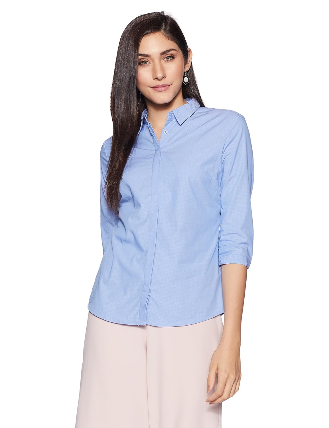 van heusen women's regular fit cotton shirt