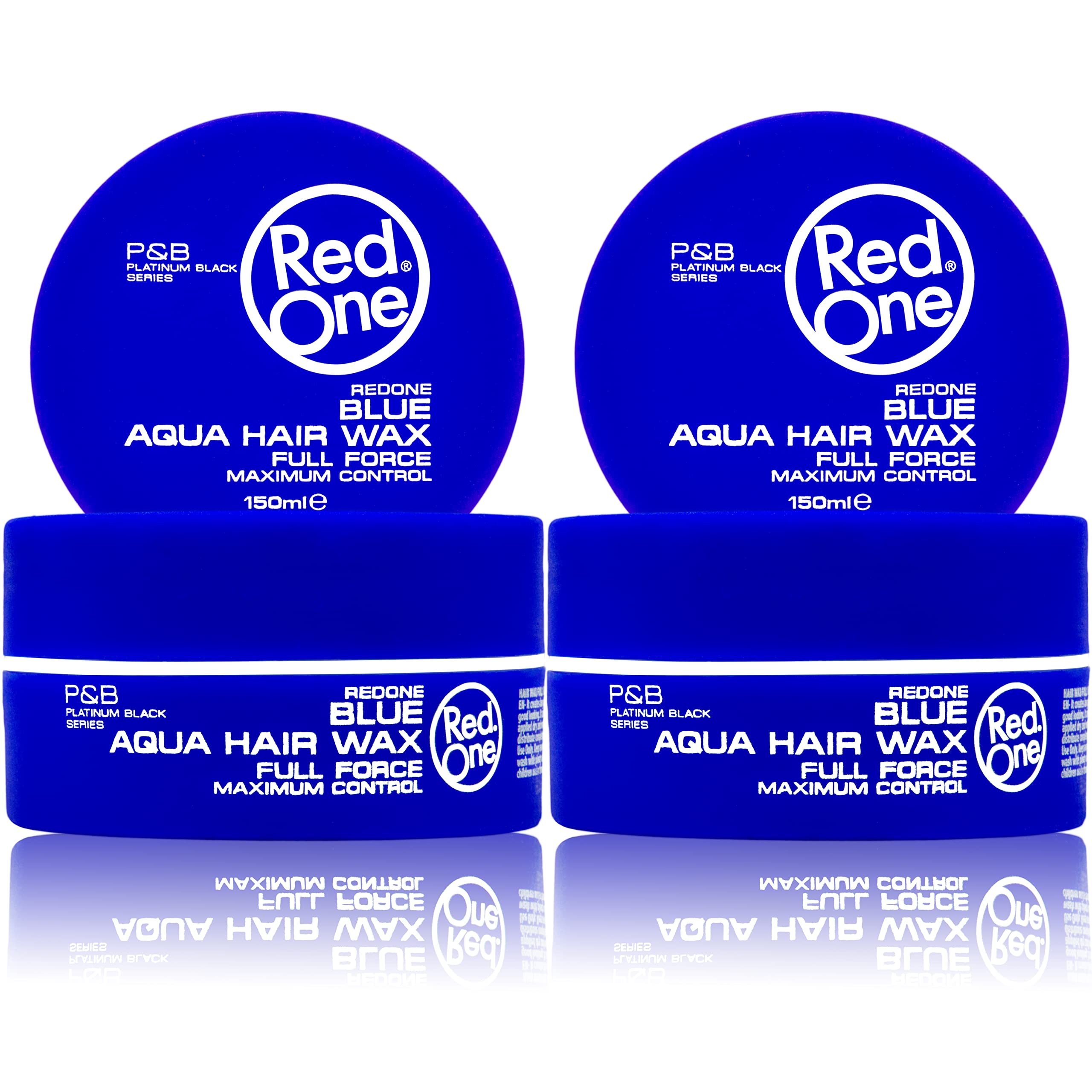 RedOne Aqua Hair Wax Blue 2x150 ml | Professional Hair Styling Wax for Men & Women | Ultra Strong Hold | Long Lasting Maximum Control | Bubblegum Fragrance | Easy Wash Water-Based Formula | Twin Pack
