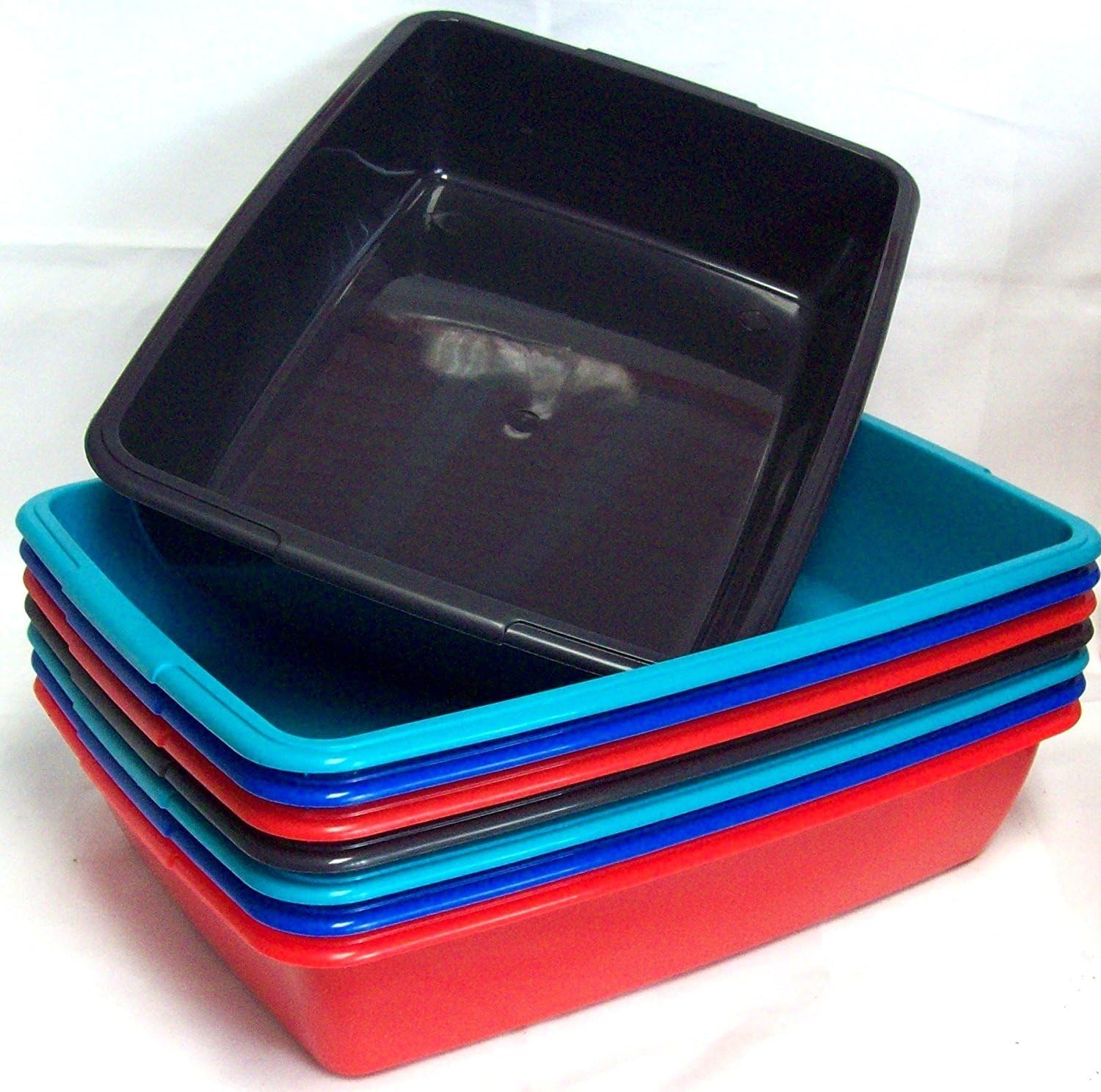 2 x Whitefurze 40cm Medium Size Plastic Cat Litter Tray Home Tidy Tray Assorted Amazon.co.uk