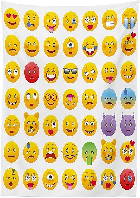Yeuss Emoji Mantel Para Exteriores Dibujos Animados Como Caritas
