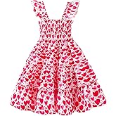 zarmfly Little Girl Twirl Dress Kids Sleeveless Ruffle Tiered Smocked Dresses Girls Summer Outfits Beach Sundress