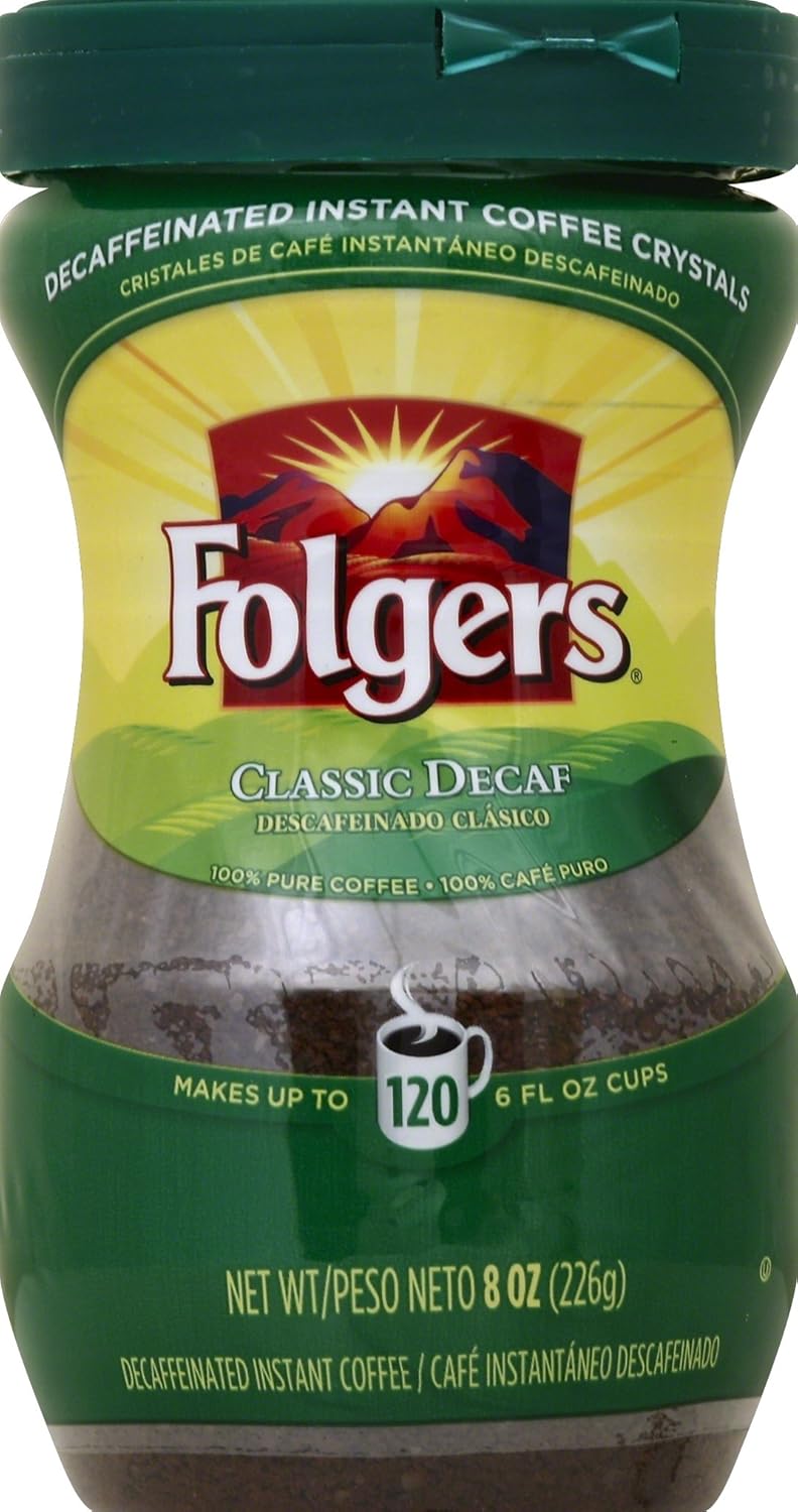 Folgers Instant Coffee, Classic Decaf, 8 Ounce 689827727248 eBay