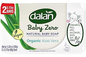 Dalan Baby Zero Natural Baby Soap Bar 3.17oz (2 Pack) - Paraben, PEG, DYE, Alcohol, SLES, SLS FREE (Aloe Vera, 2 Pack)