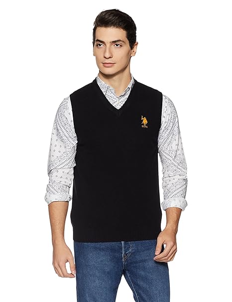 US Polo Association Men's Wool Sweater (8907538639882_USSW0688_3XLSL_Black): Amazon.in: Clothing 