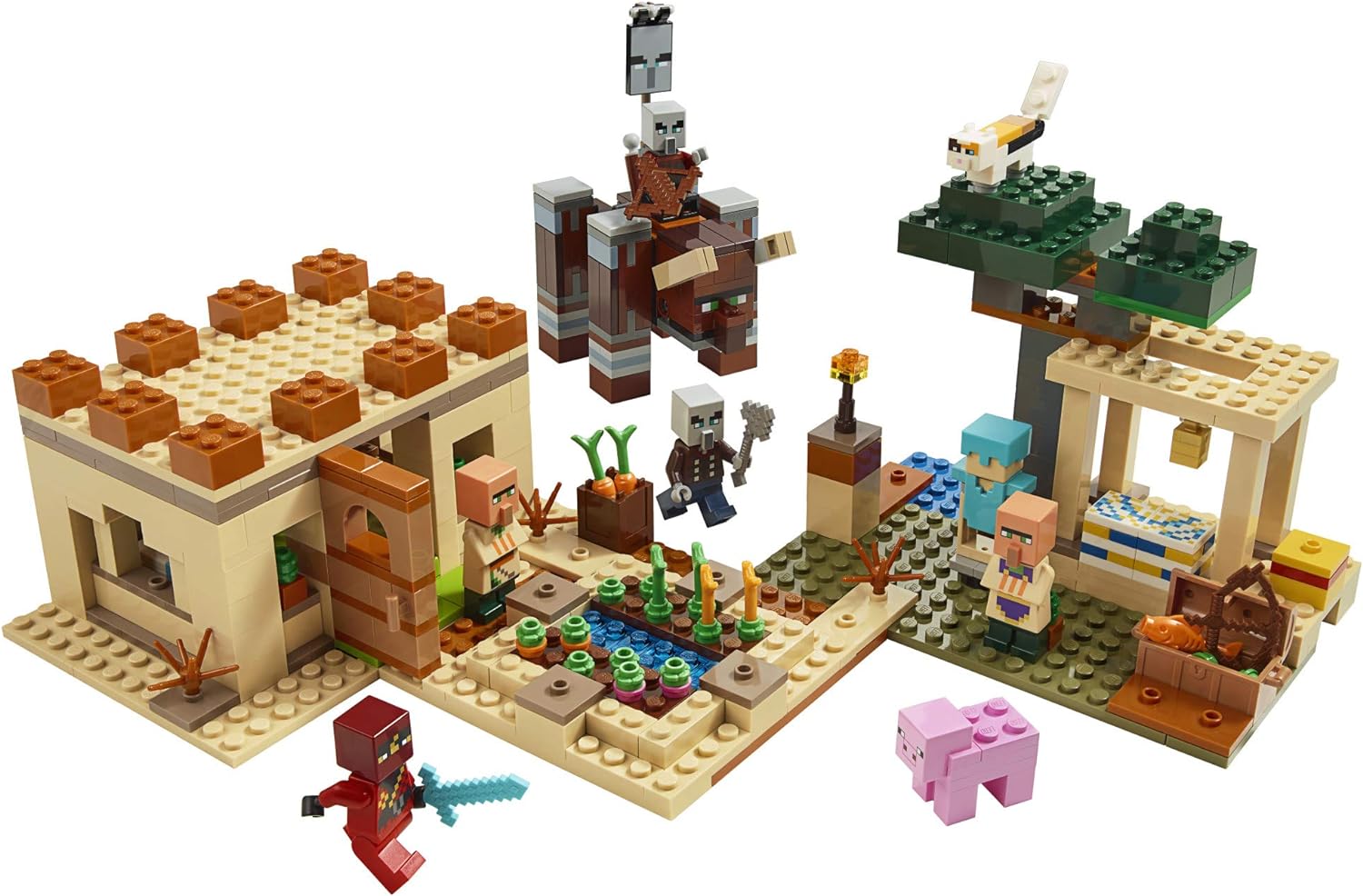 LEGO Minecraft The Illager Raid 21160 Juego de juguete de construcciÃ³n para niÃ±os y niÃ±as que aman Minecraft, Nuevo 2020 (562 piezas)