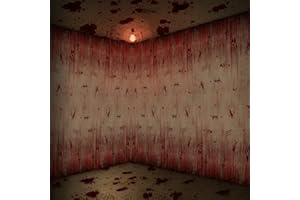 WovWeave 6 Pcs Bloody Print Halloween Photography Background Horror Theme Plastic Backdrop Halloween Blood Dripping Tablecloth for Scary Halloween Birthday Party Decor Supplies, 108 x 54 Inch