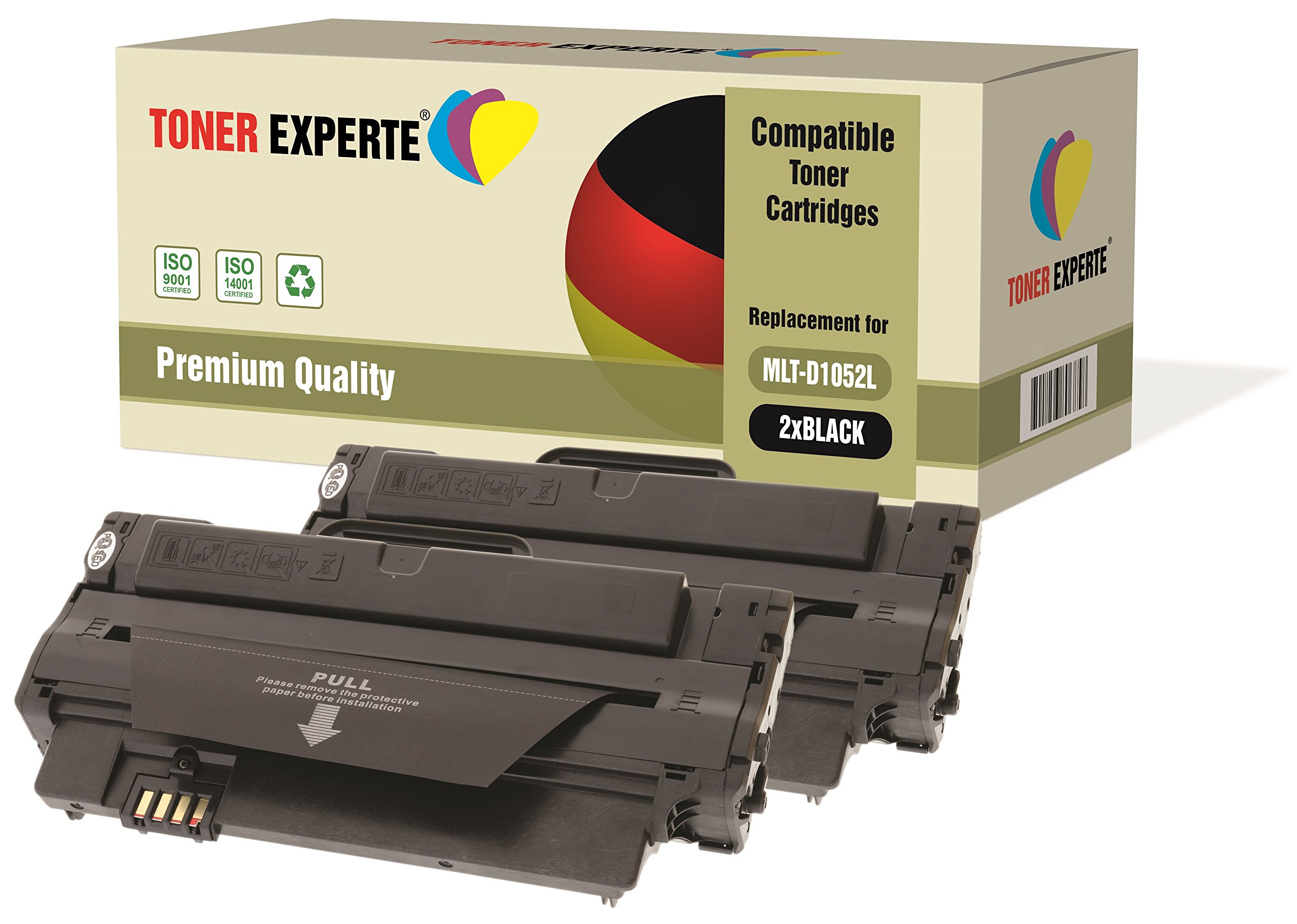 TONER EXPERTE 2-Pack Compatible with MLT-D1052L Premium Toner Cartridges for Samsung ML-1910, ML-1911, ML-1915, ML-2525, ML-2525W, ML-2580N, SCX-4600, SCX-4623F, SCX-4623FN, SCX-4623FW, SF-650
