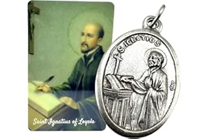 Westmon Works St Ignatius Loyola Medal Set Italian Metal Medallion with Holy Prayer Card