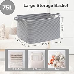 Goodpick Large Toy Basket for Blankets, Baby