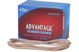 Alliance Rubber 27409 Advantage Rubber Bands Size #117B, 1/4 lb Box Contains Approx. 50 Bands (7" x 1/8", Natural Crepe)