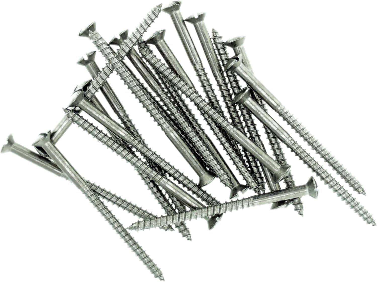 No.10 x 1.98 (5.0mm x 50mm) Slot Raised Countersunk Wood Screw - Stainless Steel (A2) (Pack of 20), 5.0x50 - A2 (20)