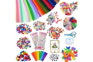 AHAMETON Arts & Crafts Supplies Kit for Kids and Toddlers - 2300+pcs in Strong Box- Art & Craft Set Ages 3, 4, 5, 6, 7 & 8 Years Old - DIY Art Set Crafting Materials Kits for School, Gift