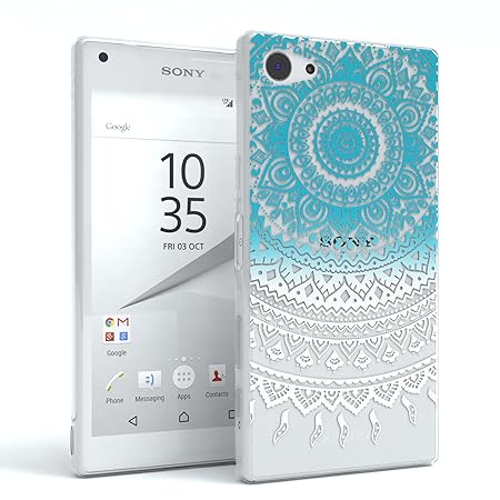 EAZY CASE Hülle für Sony Xperia Z5 Compact Schutzhülle Silikon Mandala Design, Slimcover Henna, Handyhülle, TPU Hülle/Soft Ca