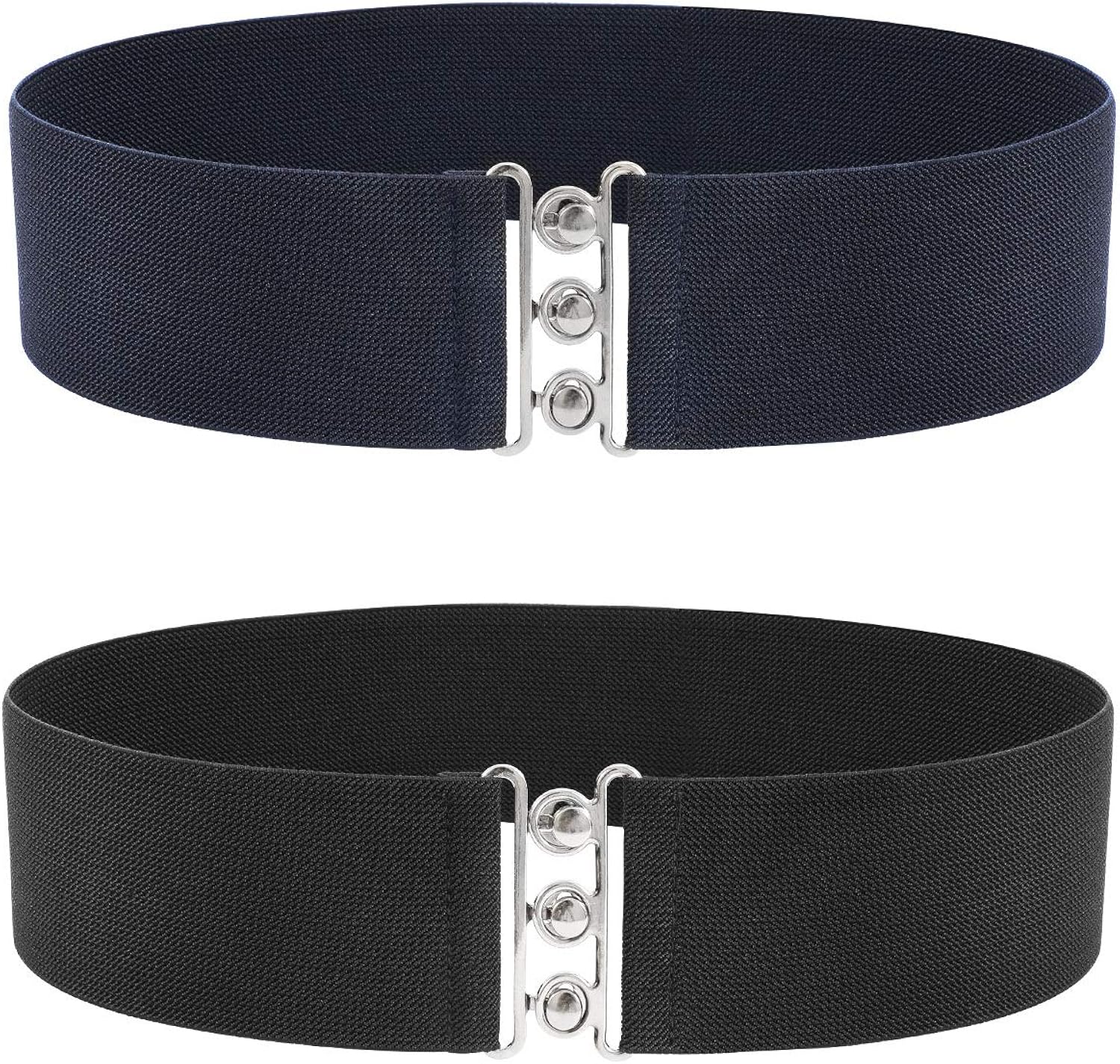 2 Pack Women Elasticated Wide Nurse Belt Stretch Waist Belt for Dresses