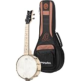 Ortega Banjolele Series Left-Handed Banjo-Ukulele, Maple w/Pro Gig Bag (OUBJE90-MA-L)